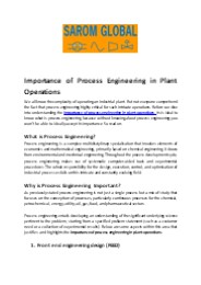 Importance of Process Engineering in Plant Operations
