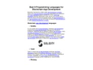 Best 9 Programming Languages for Blockchain App Development