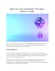 Helium Balloons Dubai To Make Your Events Unforgettable