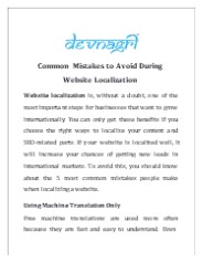 Common Mistakes to Avoid During Website Localization