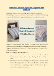 Difference between Bagru and Sanganeri Print Bedsheets
