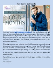 Hair Care In Cold Months
