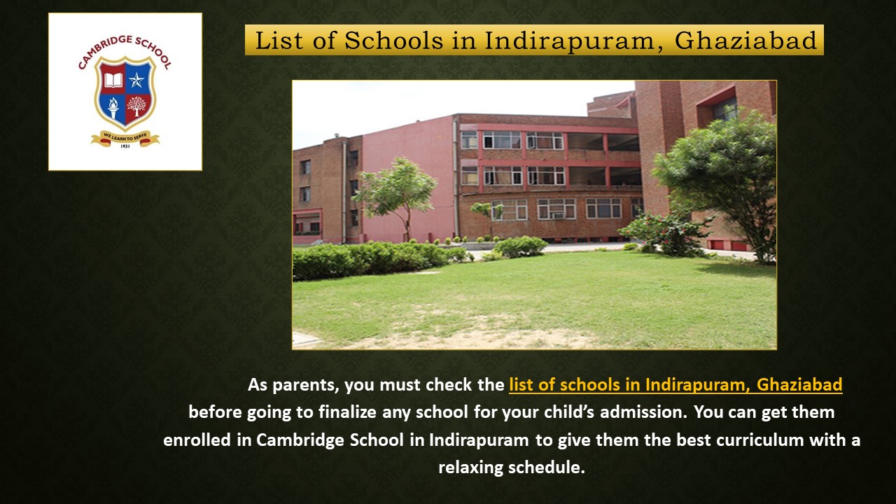 List of Schools in Indirapuram Ghaziabad