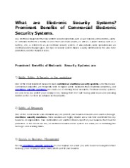 Benefits of Commercial Electronic Security Systems | JSS Group