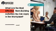 Team-Building Activities You Can Apply in the Workplace