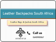 Leather Backpacks South Africa