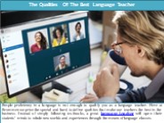 The Qualities Of The Best Language Teacher
