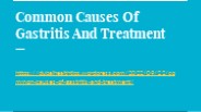 Common Causes Of Gastritis And Treatment