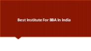 Best Institute For BBA In India