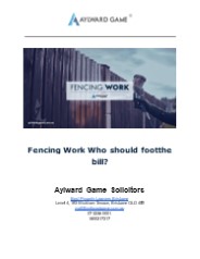 Fencing Work Who should foot the bill?