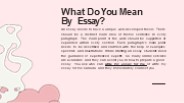 What Do You Mean By Essay?