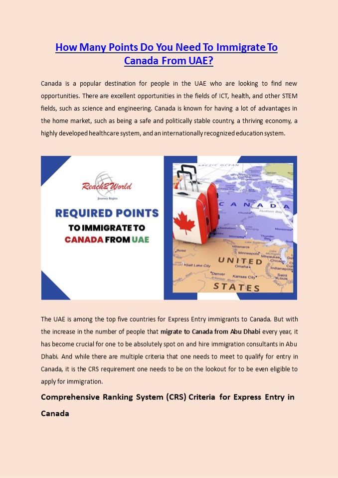 How Many Points Do You Need To Immigrate To Canada From UAE