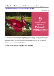 9 Tips How To become A Pro Maternity Photographer