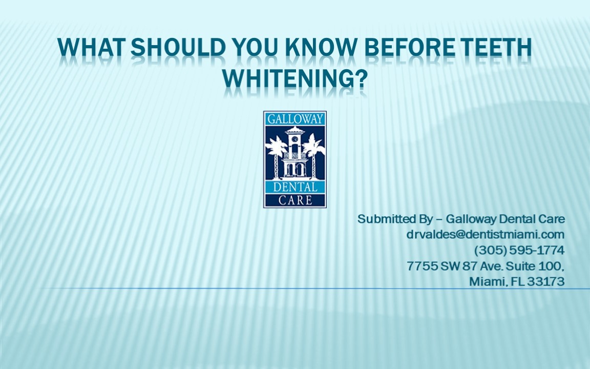 What should you know before teeth whitening?