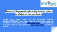 Trending Notes for Maharshi Dayanand University