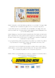 Diabetes Freedom PDF Program Recipes Download