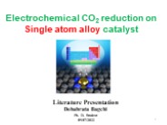 Single atom catalyst for CO2 Reduction
