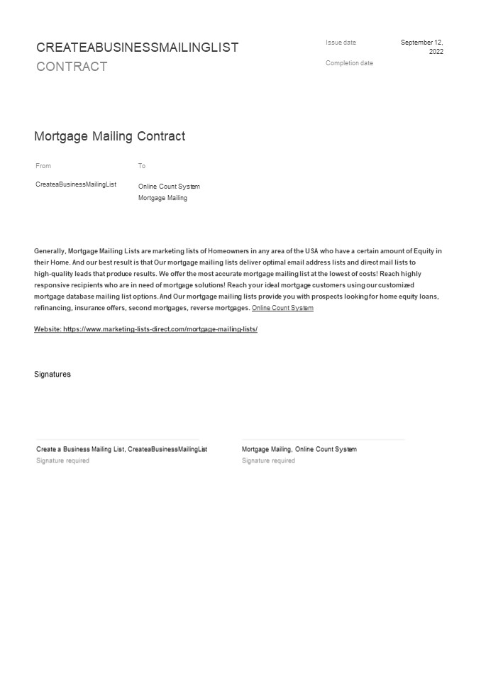 Consumer Mailing Lists