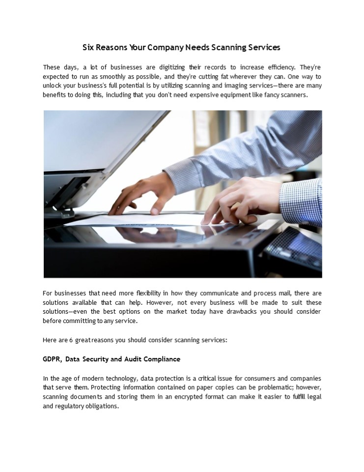 Mail Scanning Company in CA