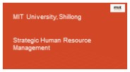 Strategic Human Resource Management