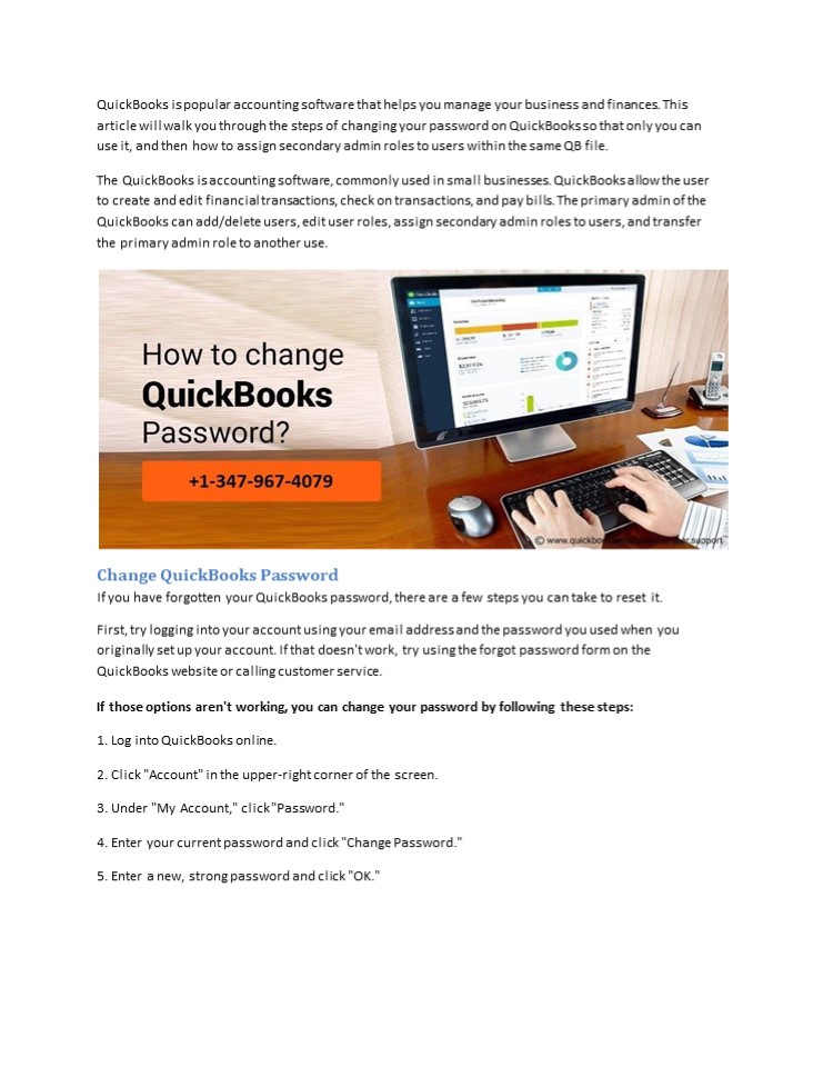 PPT How to Change Password on QuickBooks PowerPoint presentation