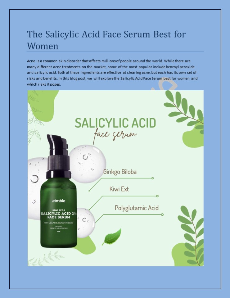 The Salicylic Acid Face Serum Best for Women