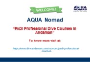 PADI Professional Dive Courses In Andaman