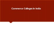 Commerce Colleges In India