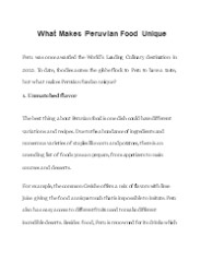 What Makes Peruvian Food Unique