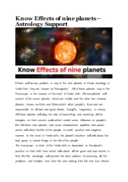 Know Effects of nine planets - Astrology Support