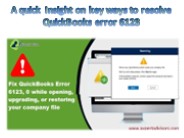 How to Resolve QuickBooks Error Code 6123?