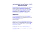Business Model Canvas For Lean Mobile App Development