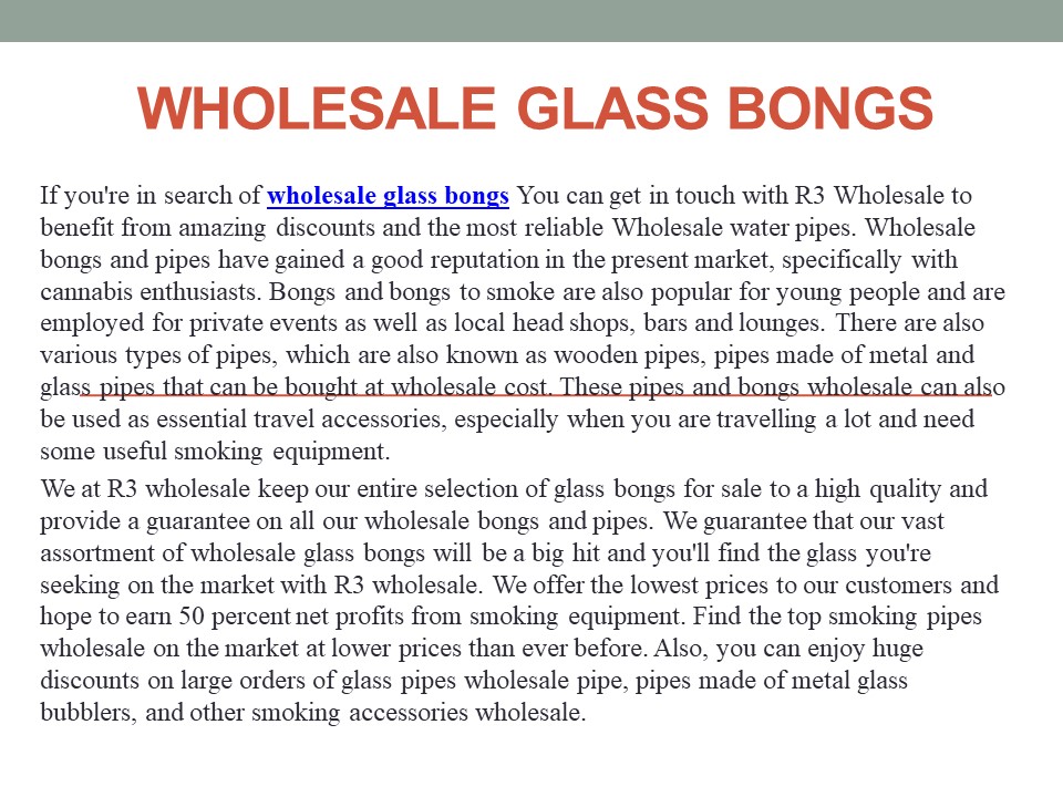 Wholesale Glass Bongs