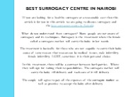 BEST SURROGACY CENTRE IN NAIROBI