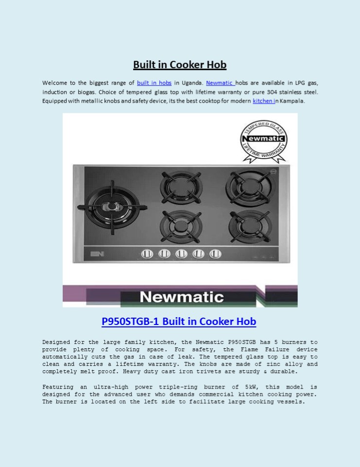 PPT Built in Cooker Hob PowerPoint presentation free to download