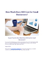 How Much Does SEO Cost for Small Businesses?