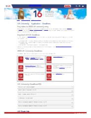 UK University Application Deadlines