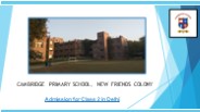 Admission for Class 2 in Delhi