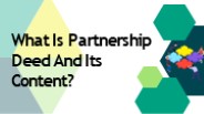 What is a Partnership Deed?