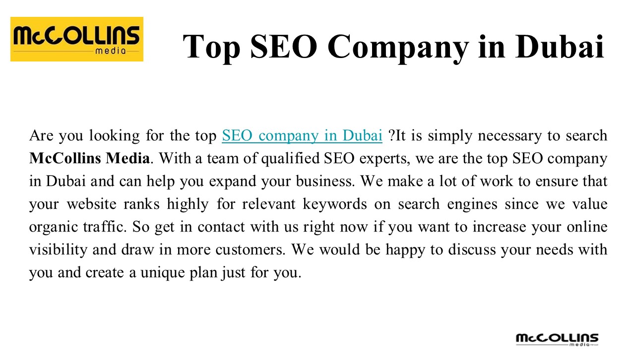 Top SEO Company in Dubai