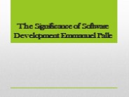 The Significance of Software Development - Lode Emmanuel Palle