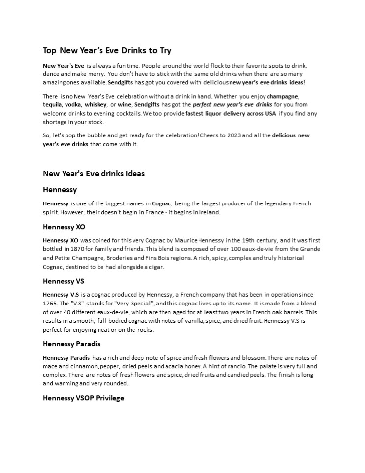 Top New Year’s Eve Drinks to Try