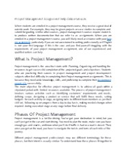 Project Management Assignment Help