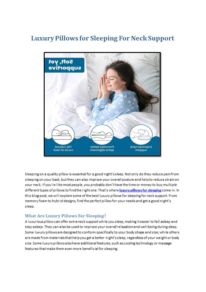 Luxury Pillows for Sleeping For Neck Support