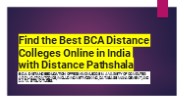 Find the Best BCA Distance Colleges Online in India with Distance Pathshala
