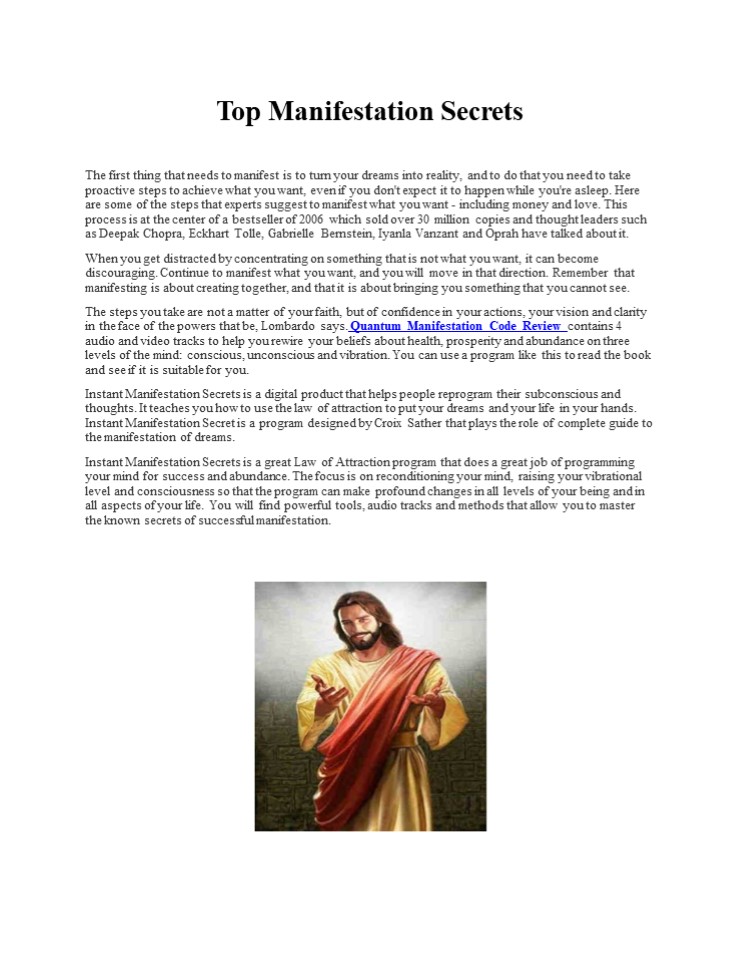 Quantum Manifestation Code Review