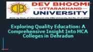 MCA Colleges In Dehradun