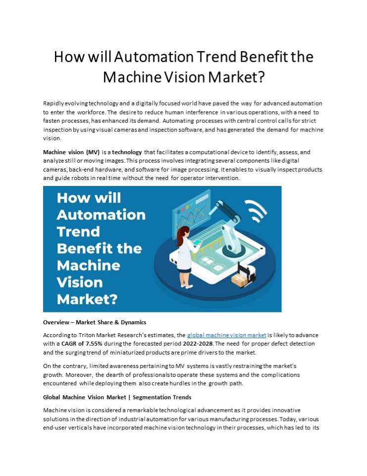How will Automation Trend Benefit the Machine Vision Market?