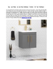 Tips and Tricks to Add Grey Bathroom Furniture for Your Bathroom