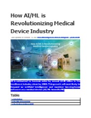 How AI/ML is Revolutionizing Medical Device Industry